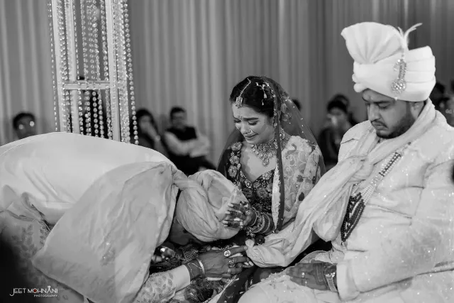 The ceremony photographed in black and white